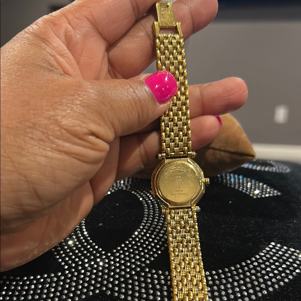 Dior Women Gold plated  Bracelet Watch with Blue Dial - Picture 6 of 13